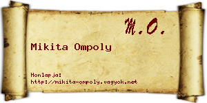 Mikita Ompoly névjegykártya